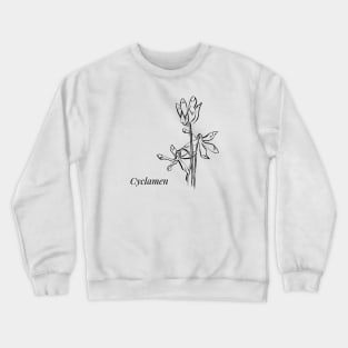 Cyclamen - line drawing Crewneck Sweatshirt